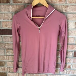 The Tailored Sportsman Mauve Quarter-Zip Top